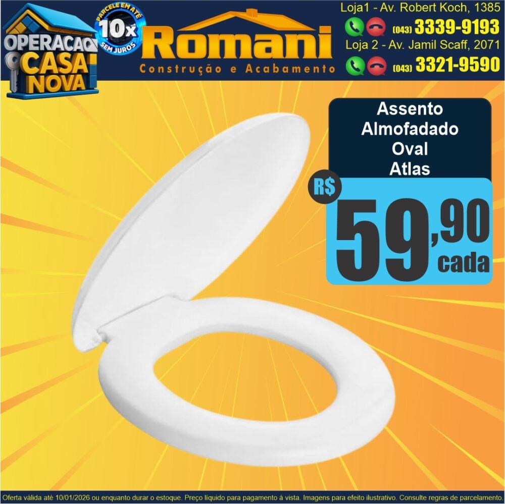 assento almofado oval atlas