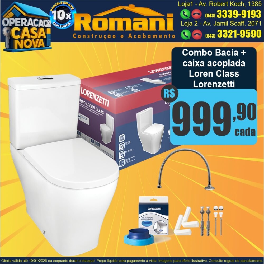 bacia + caixa aacoplada monobloco luxo combo loren class branca completa lorenzetti oferta promocao barato