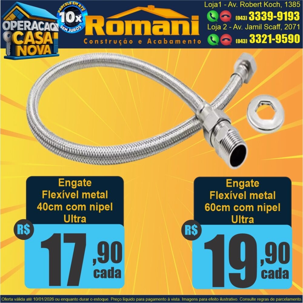 engate flexivel metal transado agua quente 40cm 60 cm ultra metais oferta promocao