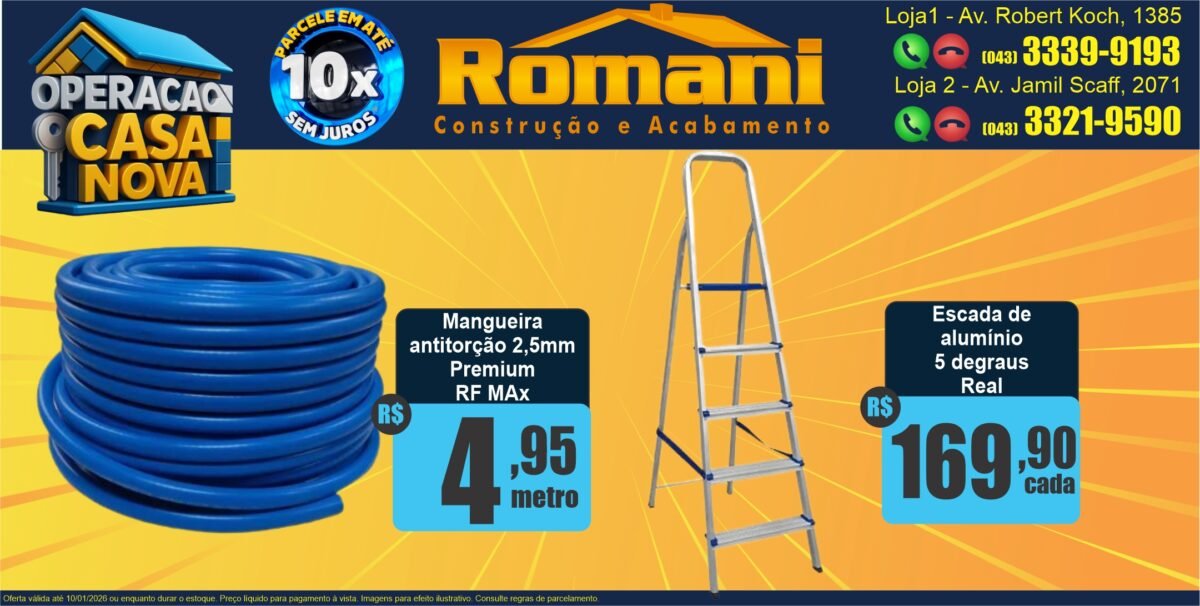 gr_escada aluminio 5 degraus real oferta promocao + mangeuria jardim antitorcao