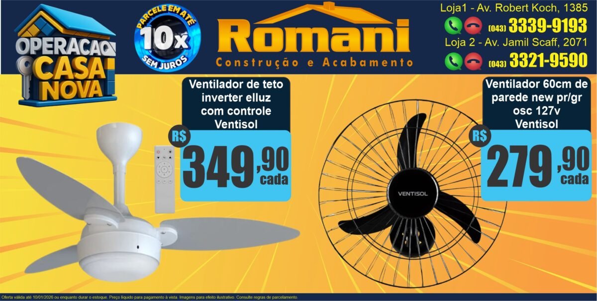 gr_ventilador de teto com controle remoto promocao ventisol + ventilador parede