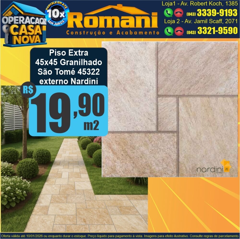 piso externo 45x45 granilhado extra tipo a sao tome anti derrapante barato promocao nardini