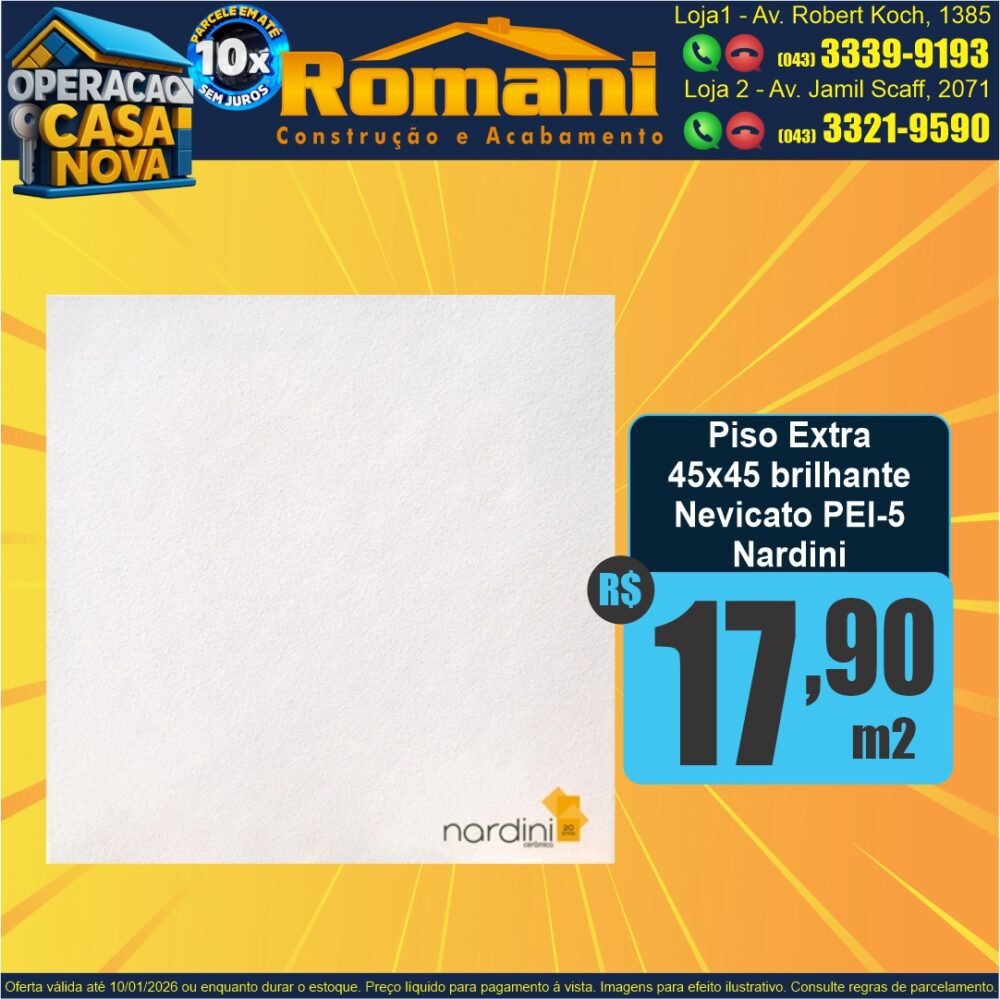 piso extra barato tipo a 45x45 branco brilhante nevicato promocao nardini