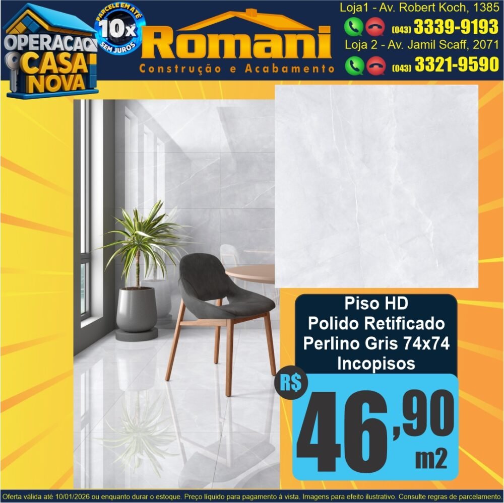 piso retificado polido 74x74 hd perlino gris incopisos promocao oferta