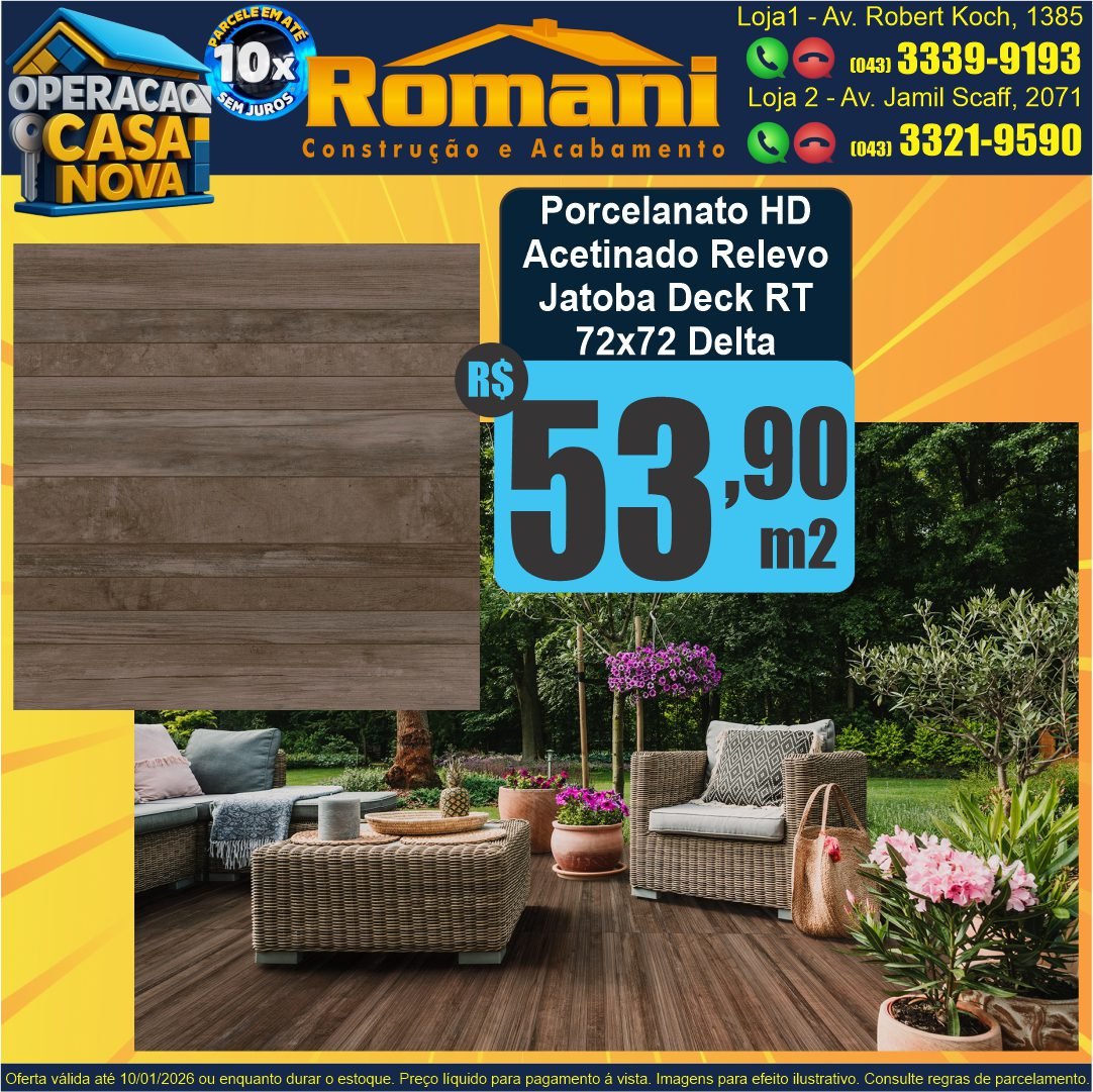porcelanato jatoba deck 73x73 rustico externo delta