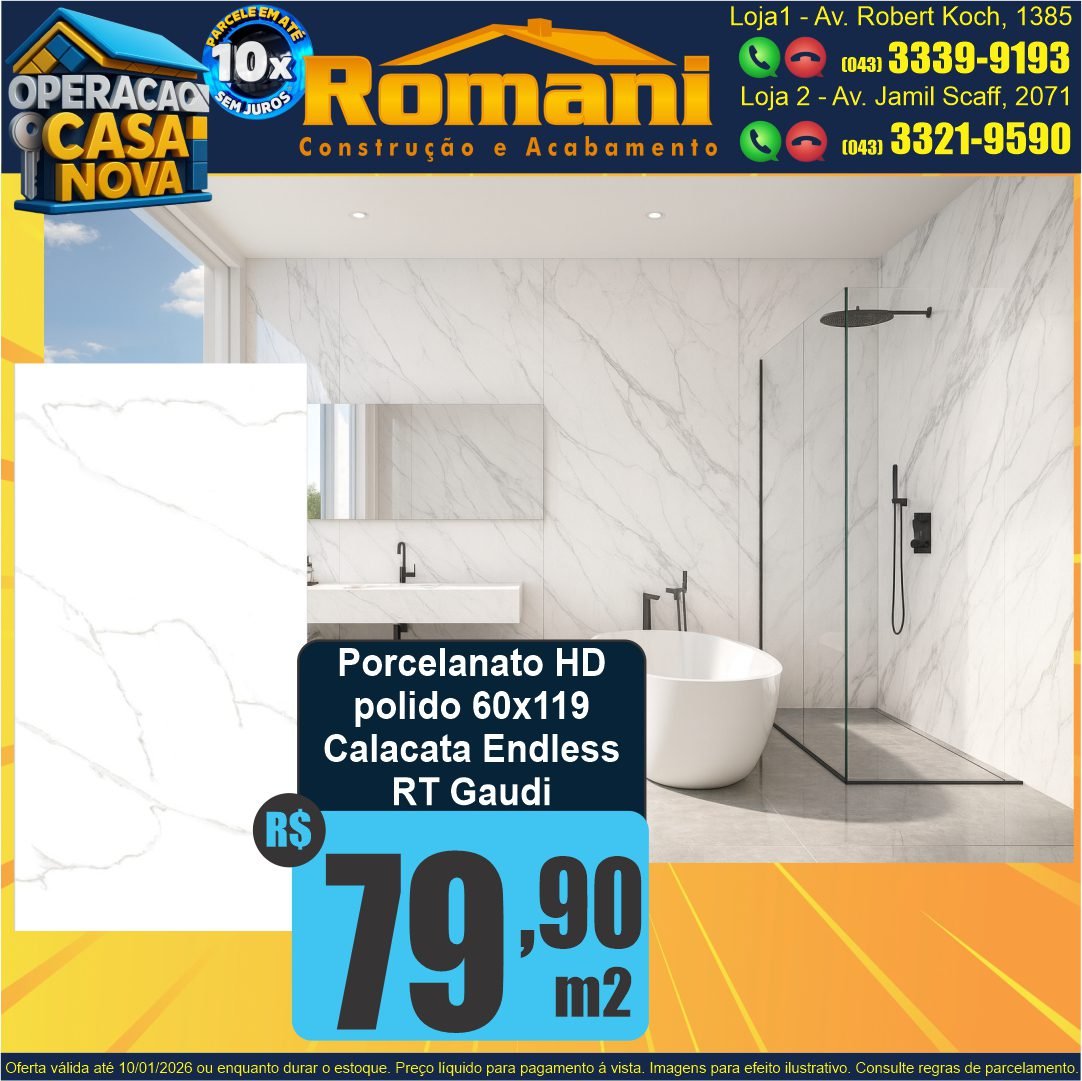 porcelanato polido retificado hd calacata endless vios continuos infinito 60x119 gaudi