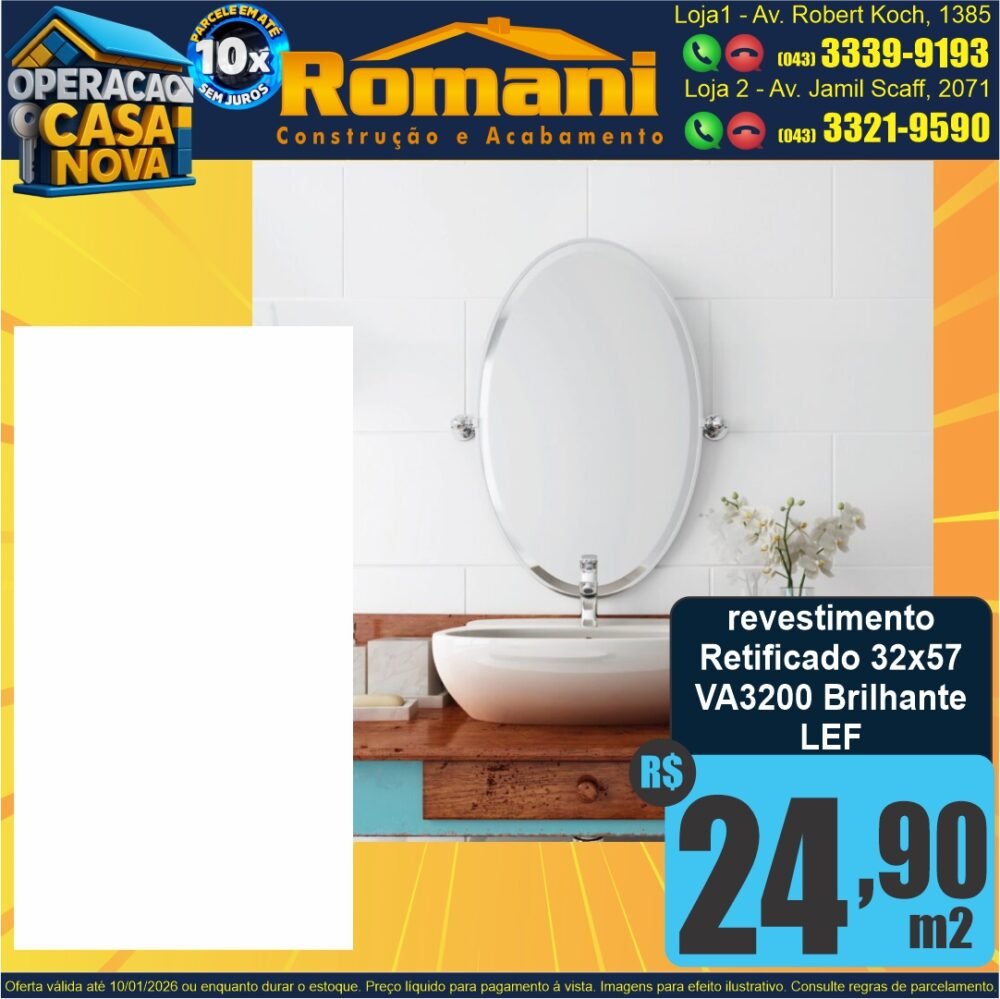 revestimento retificado branco brilhante promocao oferta va3200 lef 32x57 extra