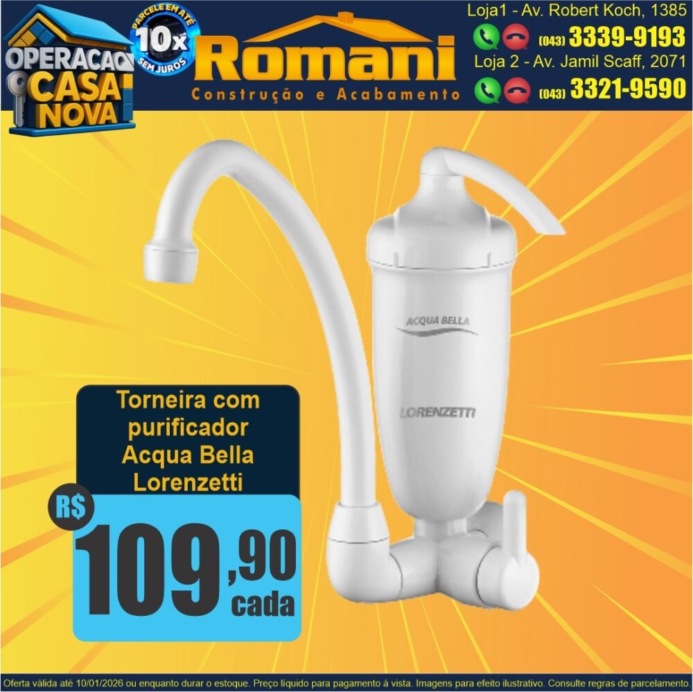 torneira acqua bella com filtro lorenzetti oferta promocao