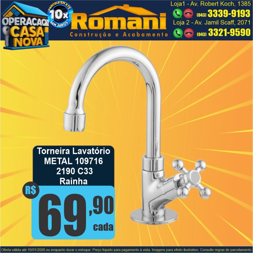 torneira lavatorio metal 2190 c33 rainha c33 oferta promocao