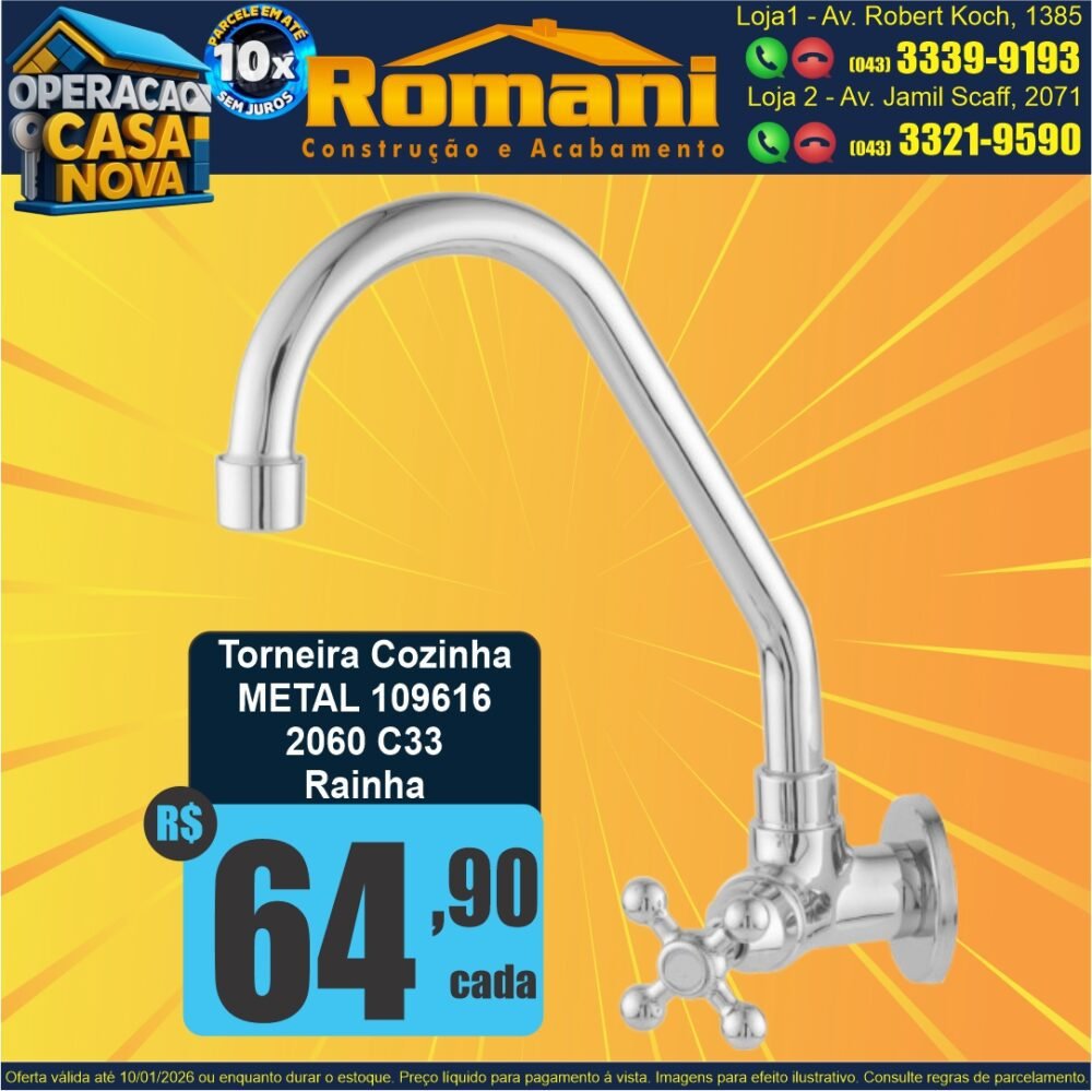 torneira metal 2060 c33 rainha promocao oferta