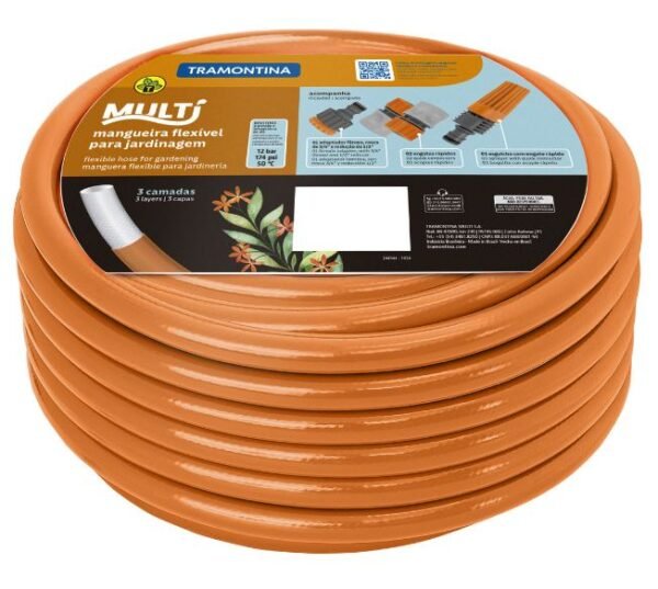 MANGUEIRA JARDIM MULTI PVC LARANJA 1/2 15M TRAMONTINA 79212151