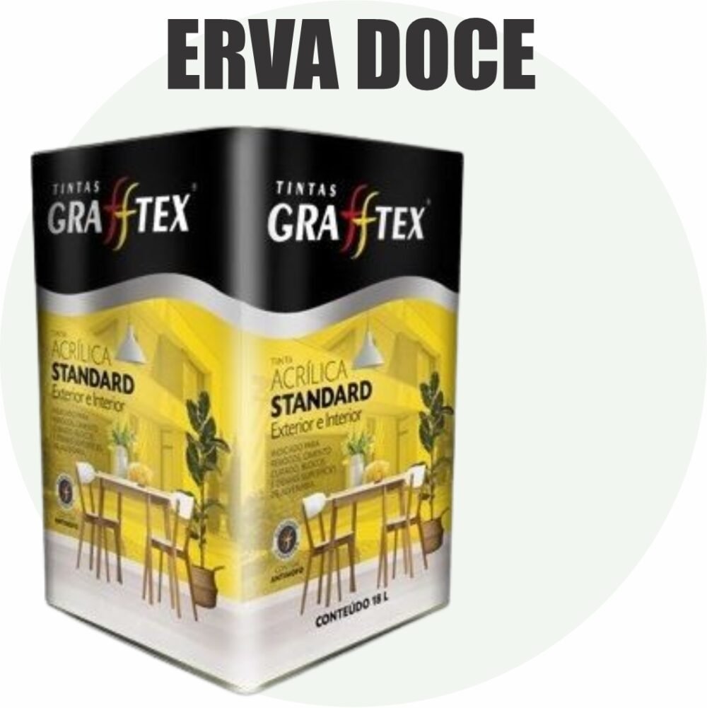 TINTA ACRILICA FOSCA STANDARD INT/EXT 18L ERVA DOCE GRAFFTEX