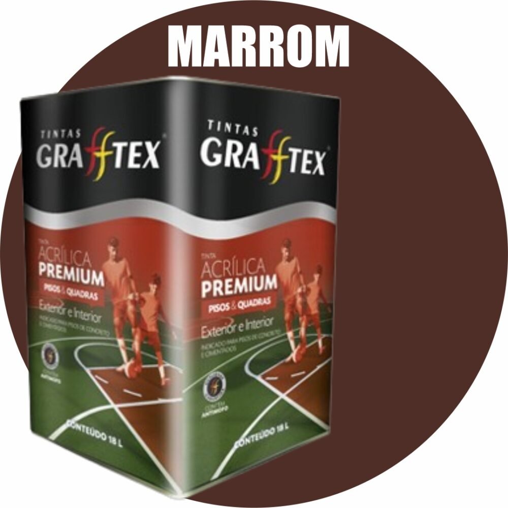 TINTA ACRILICA FOSCA PISOS E QUADRAS PREMIUM 18L MARROM GRAFFTEX