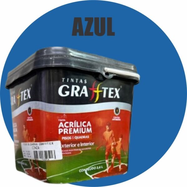 TINTA ACRILICA FOSCA PISOS E QUADRAS PREMIUM 3,6L AZUL GRAFFTEX