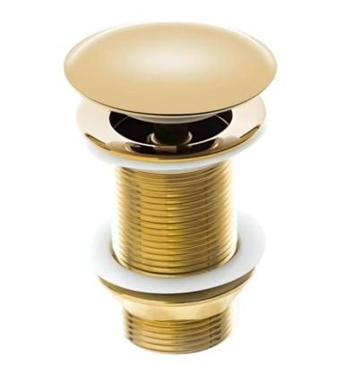 VALVULA LAVATORIO/CUBA 61619 CLICK LUXO 8CM 1.1/4 BL GOLD BRILHO RAINHA 216527