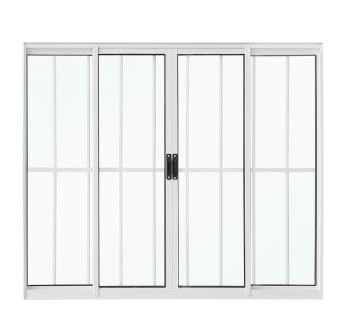 VITRO ALUMINIO 4FOLHAS MOD BRANCO C/VIDRO C/GRADE 100X120 JP