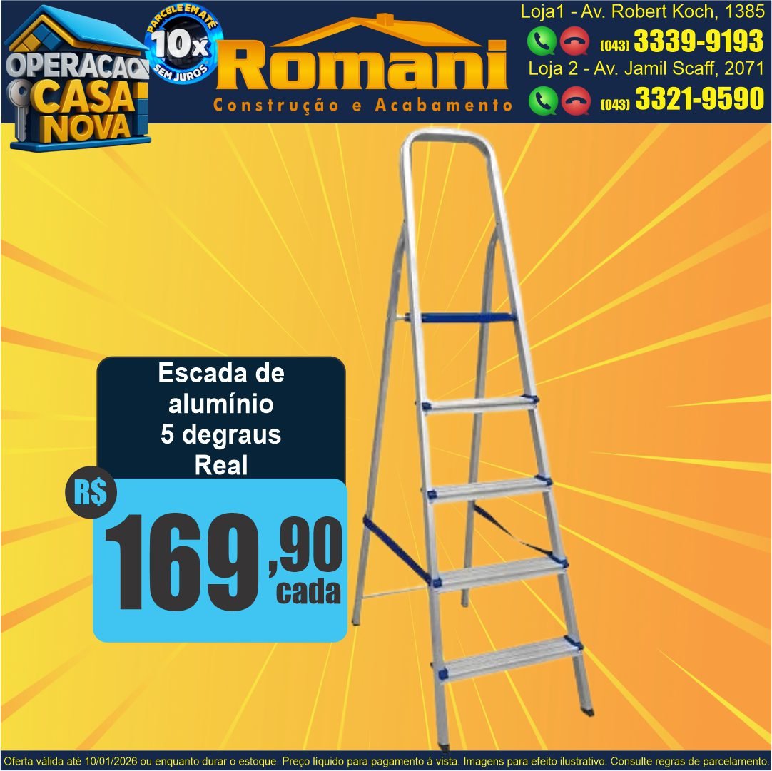 escada aluminio 5 degraus real oferta promocao