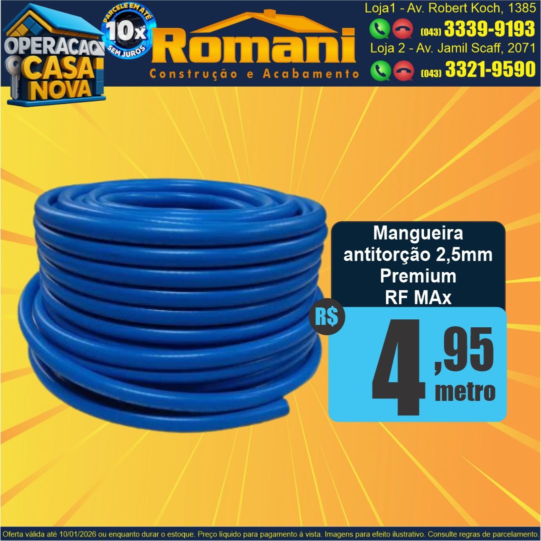 mangueira para jardim antitorcao 2,5mm azul oferta promocao