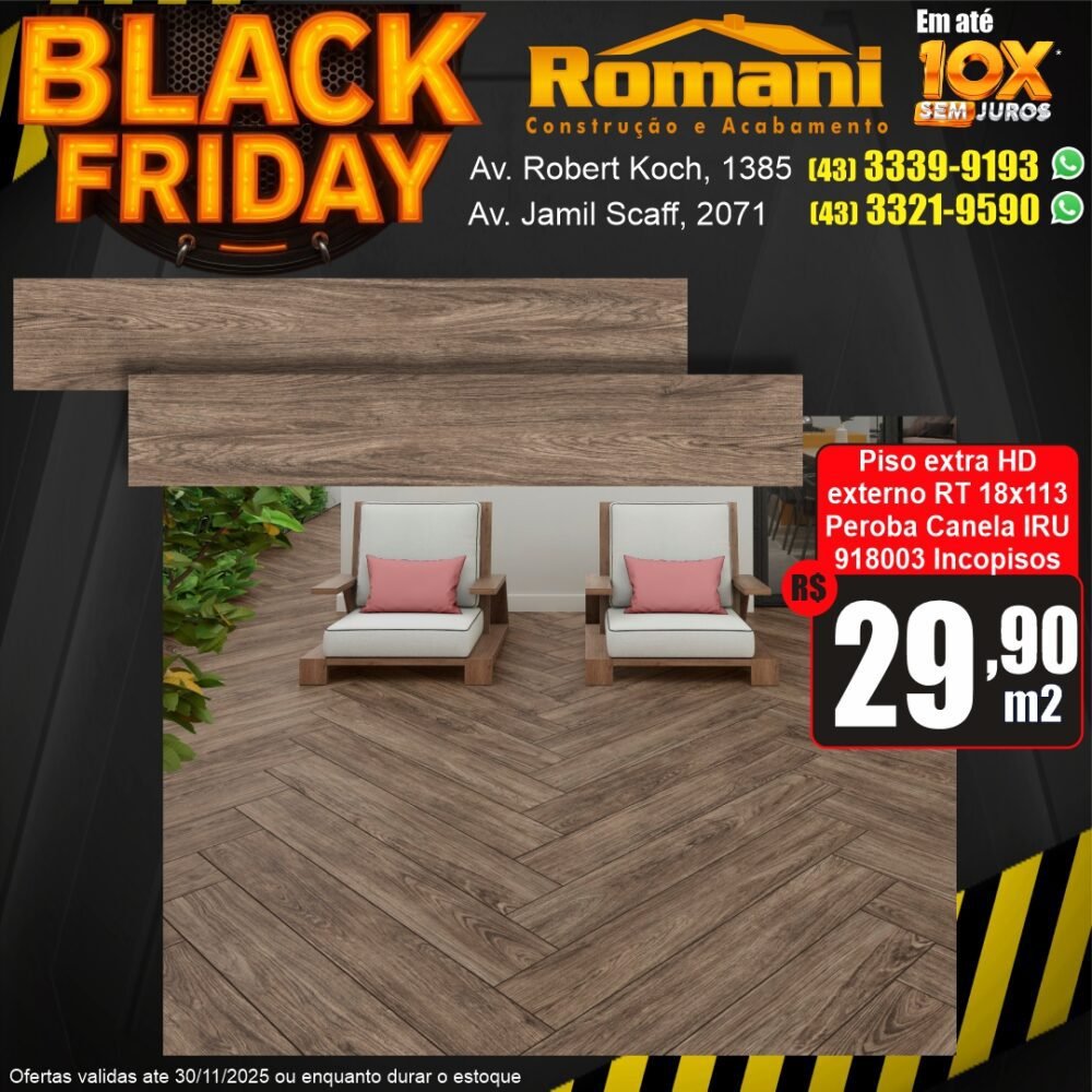 piso regua retificado externo madeirado peroba canela incopisos - promocao black friday