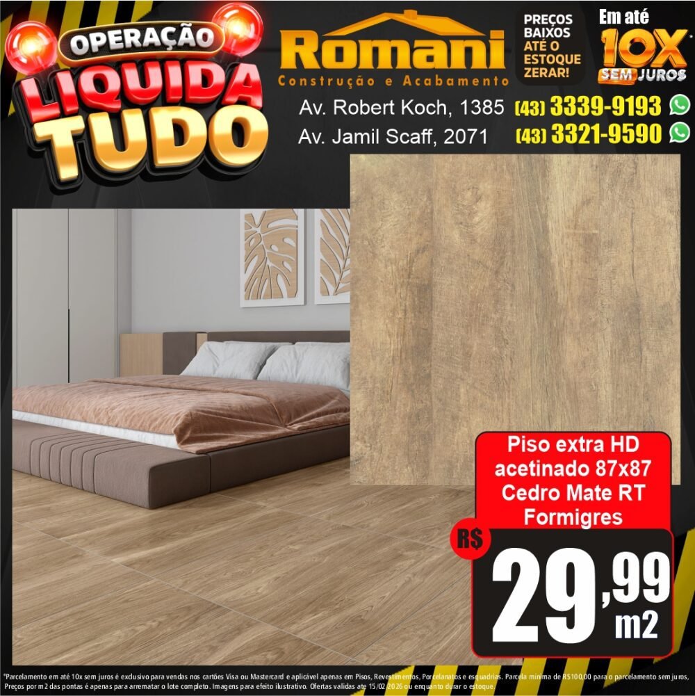 piso acetinado 81x81 retificado canela formigres - liquidacao oferta promocao