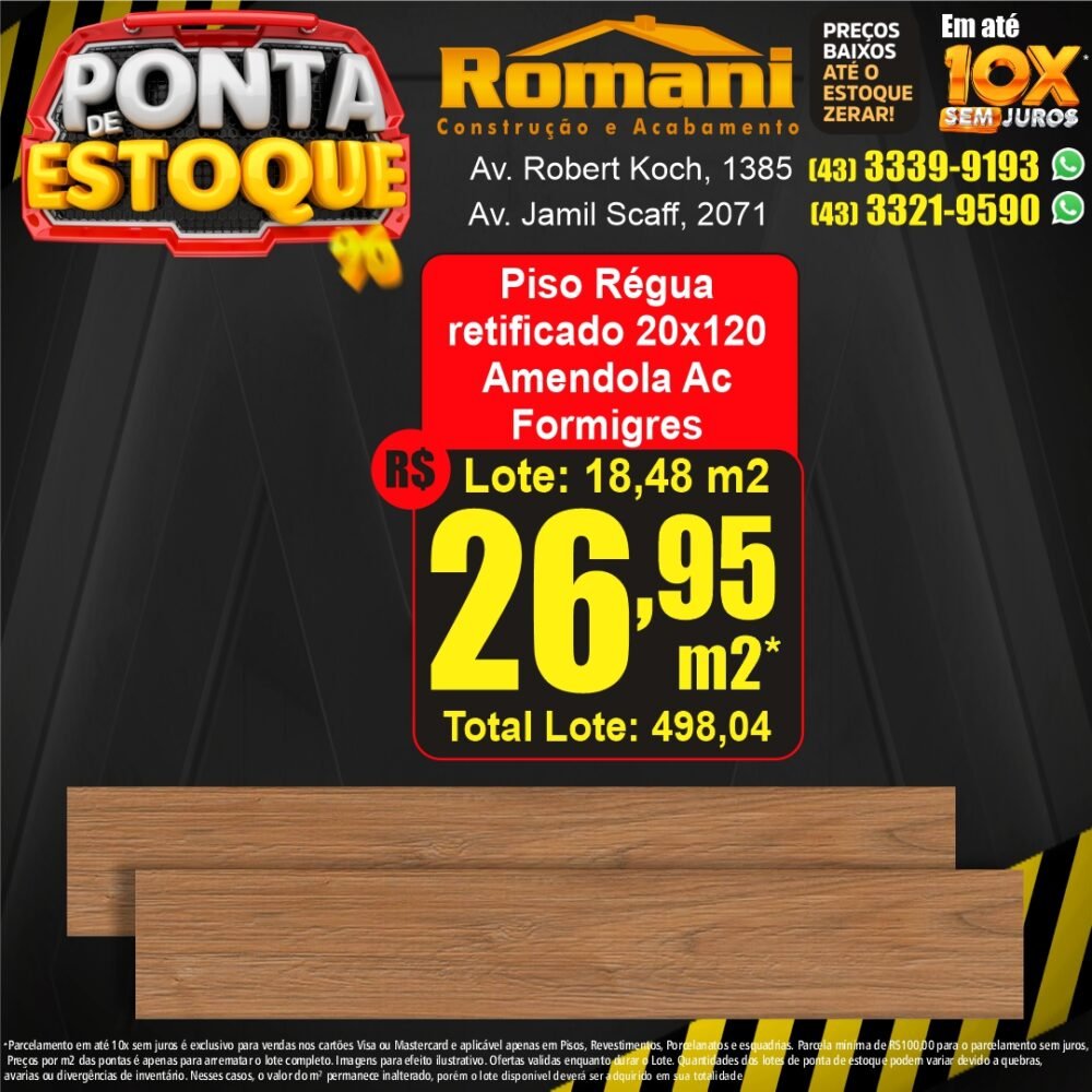piso regua amadeirado amendola 20x120 retificado - ponta estoque liquidacao promocao oferta