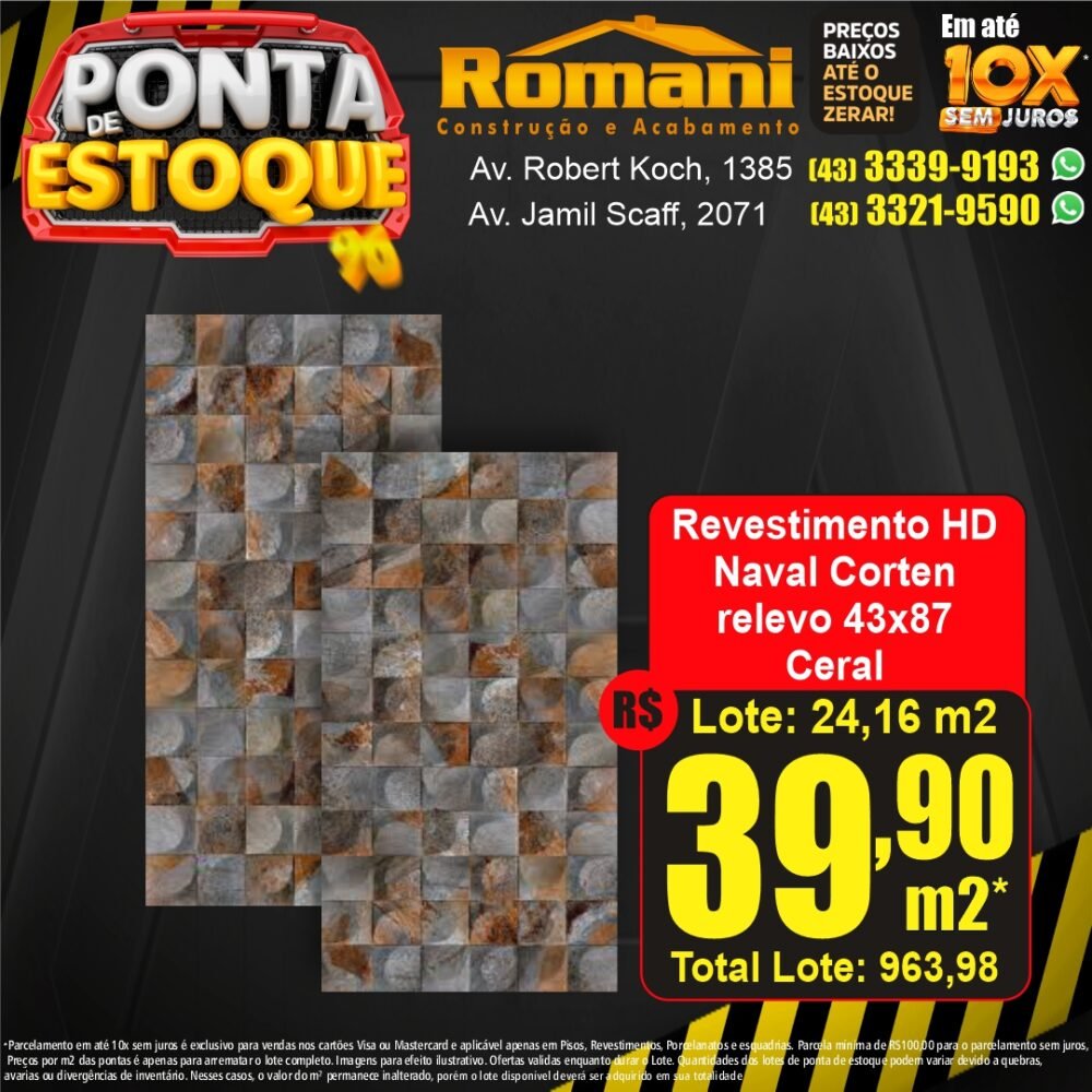 porcelanato NAVAL CORTEM RELEVO UNIQUE CERAL - ponta estoque liquidacao promocao oferta