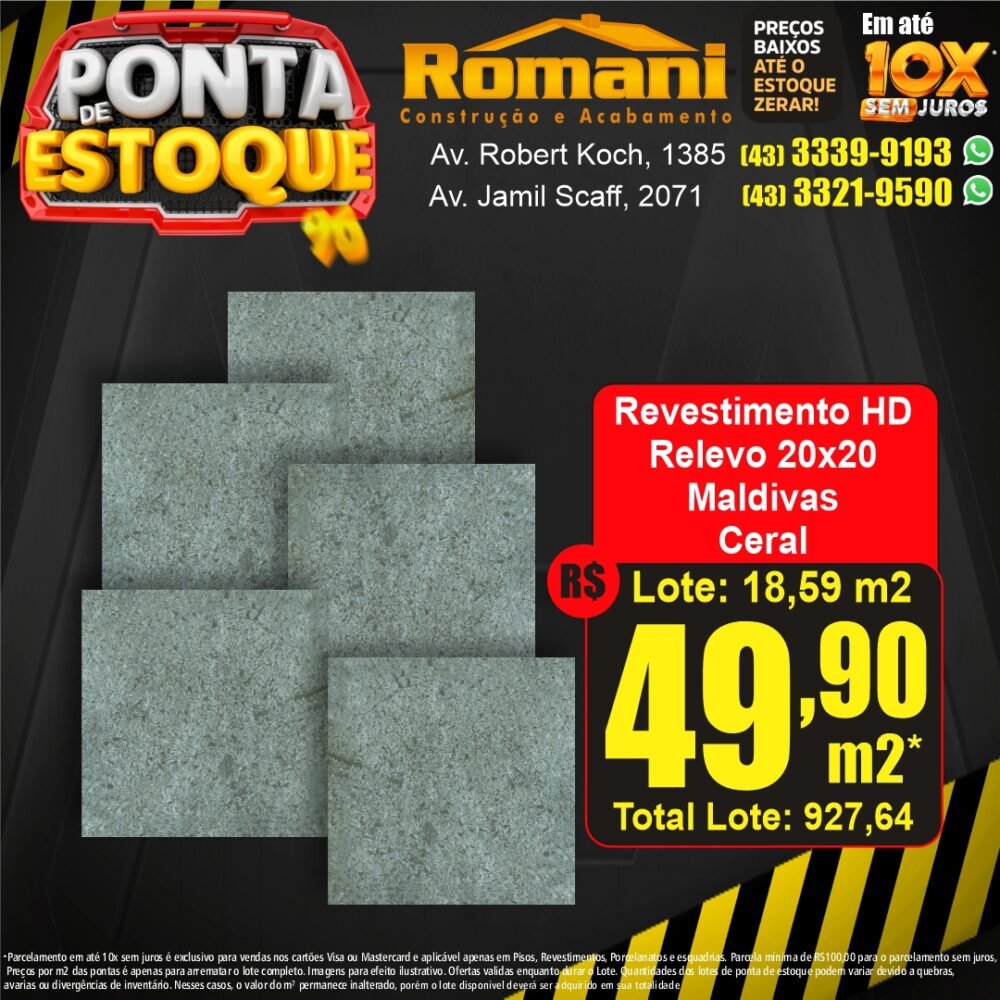 revestimento 20x20 maldivas ceral - ponta estoque liquidacao promocao oferta