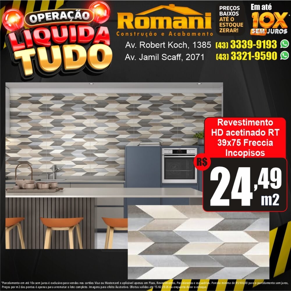 revestimento freccia hd - liquidacao oferta promocao