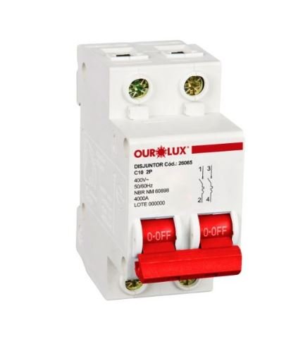 DISJUNTOR DIN BIP 2X10A (C) OUROLUX 26065