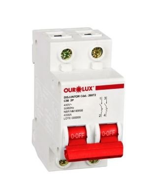 DISJUNTOR DIN BIP 2X50A (C) OUROLUX 26072