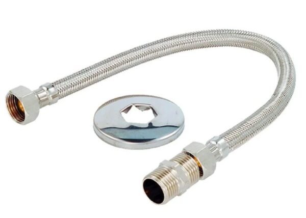 ENGATE FLEXIVEL INOX TRANÇADO 40CM 1/2" ULTRA METAIS