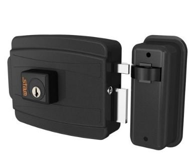 FECHADURA ELETRICA CIL.40MM (ABRE P/DENTRO EXTERNA) PRETO STAM 56327
