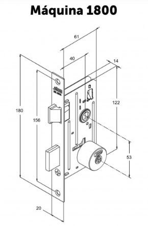 FECHADURA CHAVE TETRA INOX (09) 1800/09 ESPELHO STAM 11060