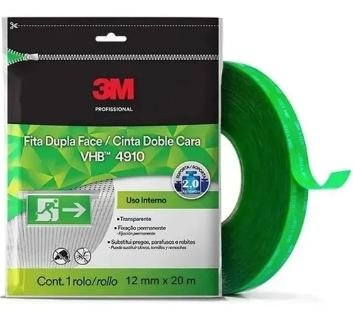 FITA DUPLA VHB FACE 12MMX20M 4910 PROFISSIONAL 3M