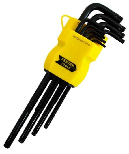 JOGO CHAVE LONGA TORQUE 9PCS CRV TOP - FERTAK 2405