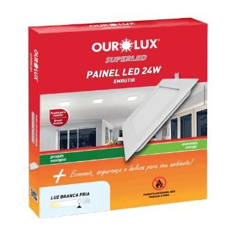 PAINEL LED QUAD EMBUTIR 24W 6500K BIV OUROLUX 03205