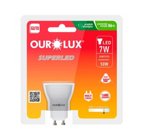SUPERLED GU10 7W BIV 2700K 100U OUROLUX 20087