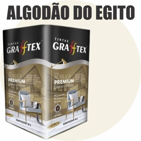 TINTA ACRILICA FOSCA PREMIUM INT/EXT 18L ALGODAO DO EGITO GRAFFTEX-