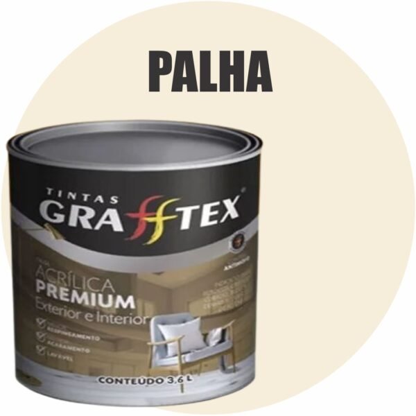 TINTA ACRILICA FOSCA PREMIUM INT/EXT 3,6L PALHA GRAFFTEX-
