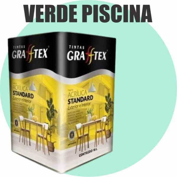 TINTA ACRILICA FOSCA STANDARD INT/EXT 18L VERDE PISCINA GRAFFTEX