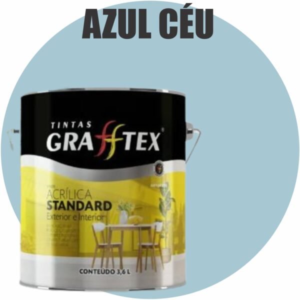 TINTA ACRILICA FOSCA STANDARD INT/EXT 3,6L AZUL CEU GRAFFTEX