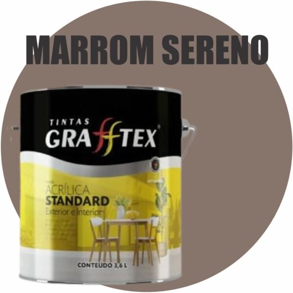 TINTA ACRILICA FOSCA STANDARD INT/EXT 3,6L MARROM SERENO GRAFFTEX