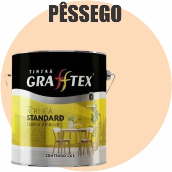 TINTA ACRILICA FOSCA STANDARD INT/EXT 3,6L PESSEGO GRAFFTEX