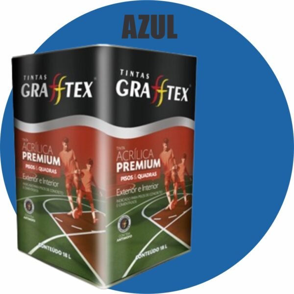 TINTA ACRILICA FOSCA PISOS E QUADRAS PREMIUM 18L AZUL GRAFFTEX