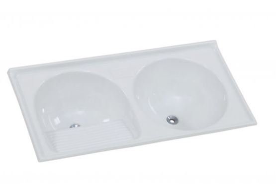 TANQUE 2 BOCAS MARMORE SINTETICO N2 110X55X24CM GELO RORATO 500209