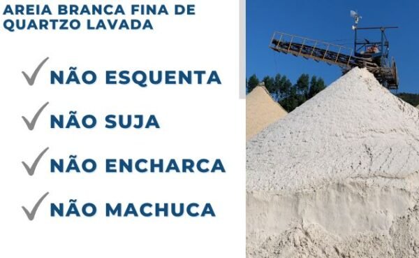 AREIA FRIA CLARA PARA BEACH TENIS QUARTZO LAVADA METRO FINA#