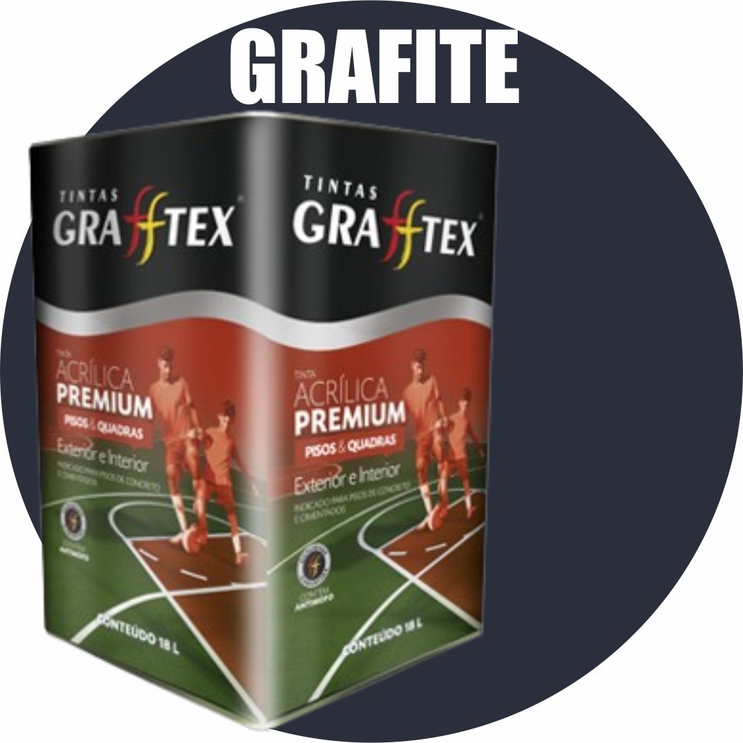 46e1c044-b45a-429e-93c8-141c0d13ede3 TINTA ACRILICA FOSCA PISOS E QUADRAS PREMIUM 18L GRAFITE GRAFFTEX