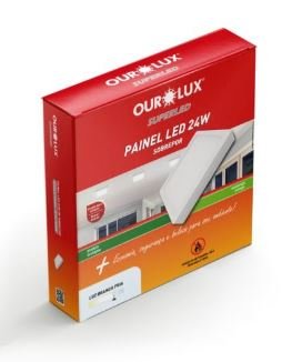 PAINEL LED QUAD SOBREPOR ECO 24W 6500K BIV OUROLUX 02910