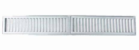 GRELHA ALUMINIO ESCOVADO COM PORTA GRELHA 15X100CM PRIME ALUMINIO