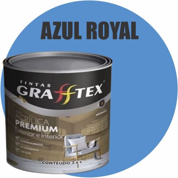 TINTA ACRILICA FOSCA PREMIUM INT/EXT 3,6L AZUL ROYAL GRAFFTEX
